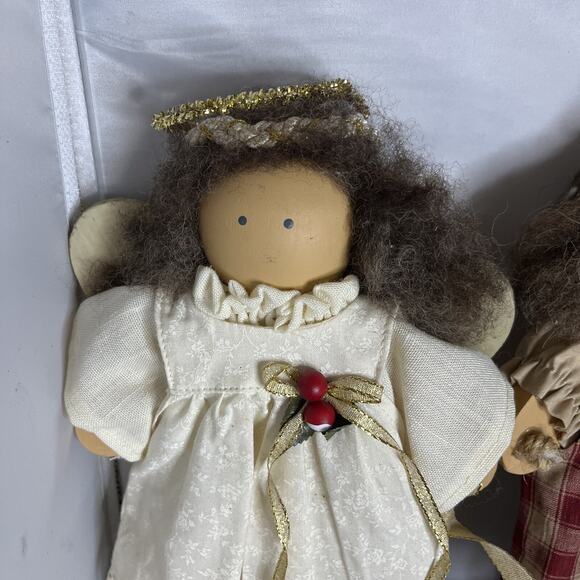 Vintage VTG Lot of Four LIZZIE HIGH Wooden Dolls Christmas Angels LADIES - Picture 4 of 11